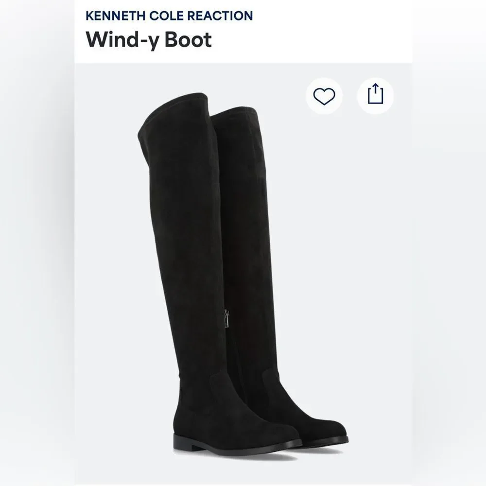 Kenneth Cole Reaction Black Over-the-Knee Boots